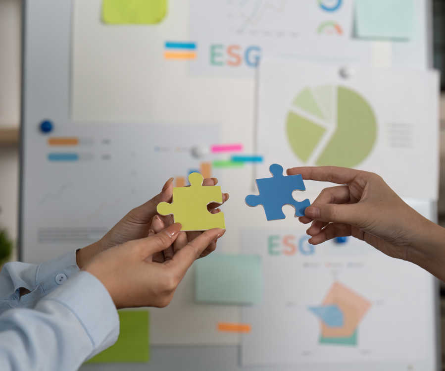 Esg Puzzle Hands Connecting Pieces Symbolizin