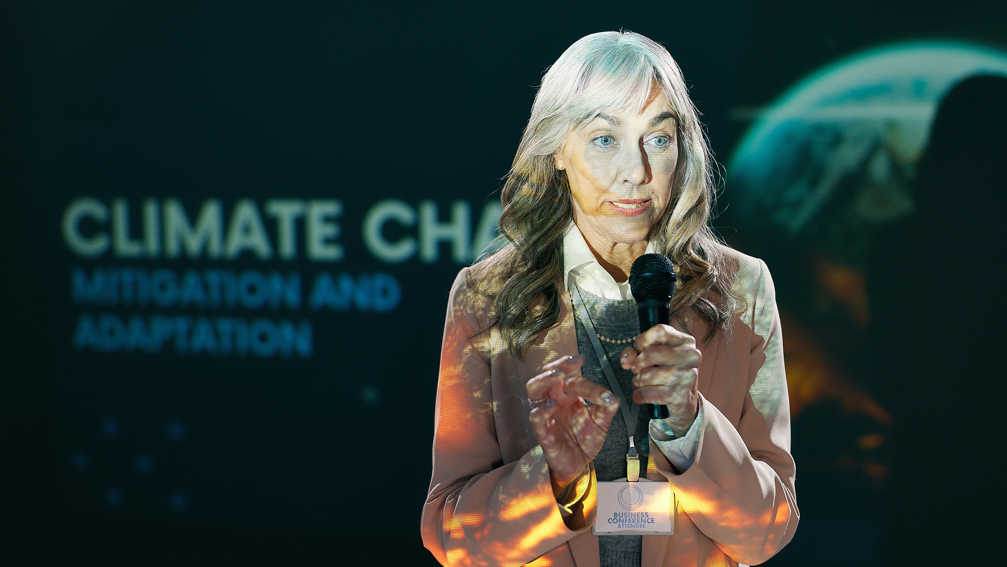 Business Woman Seminar And Speech For Presentation