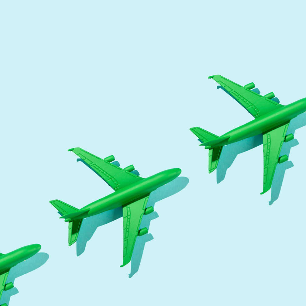 Sustainable Aviation Concept Green Plane